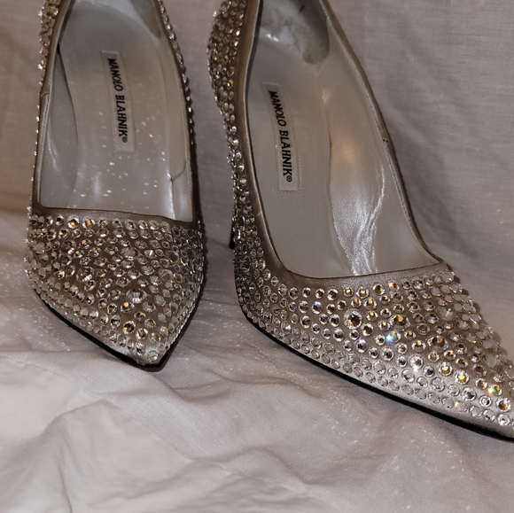 Manolo Blahnik BB Crystal Satin Pumps - Picture 9 of 9